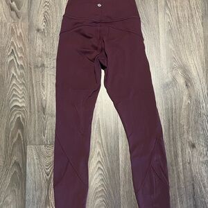 Lululemon Align 7/8 Burgundy High-Waisted Leggings